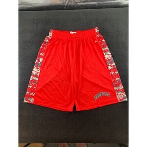 Badger Sport Broncos Red Digital Camo Athletic Gym Shorts Men's Size L‎